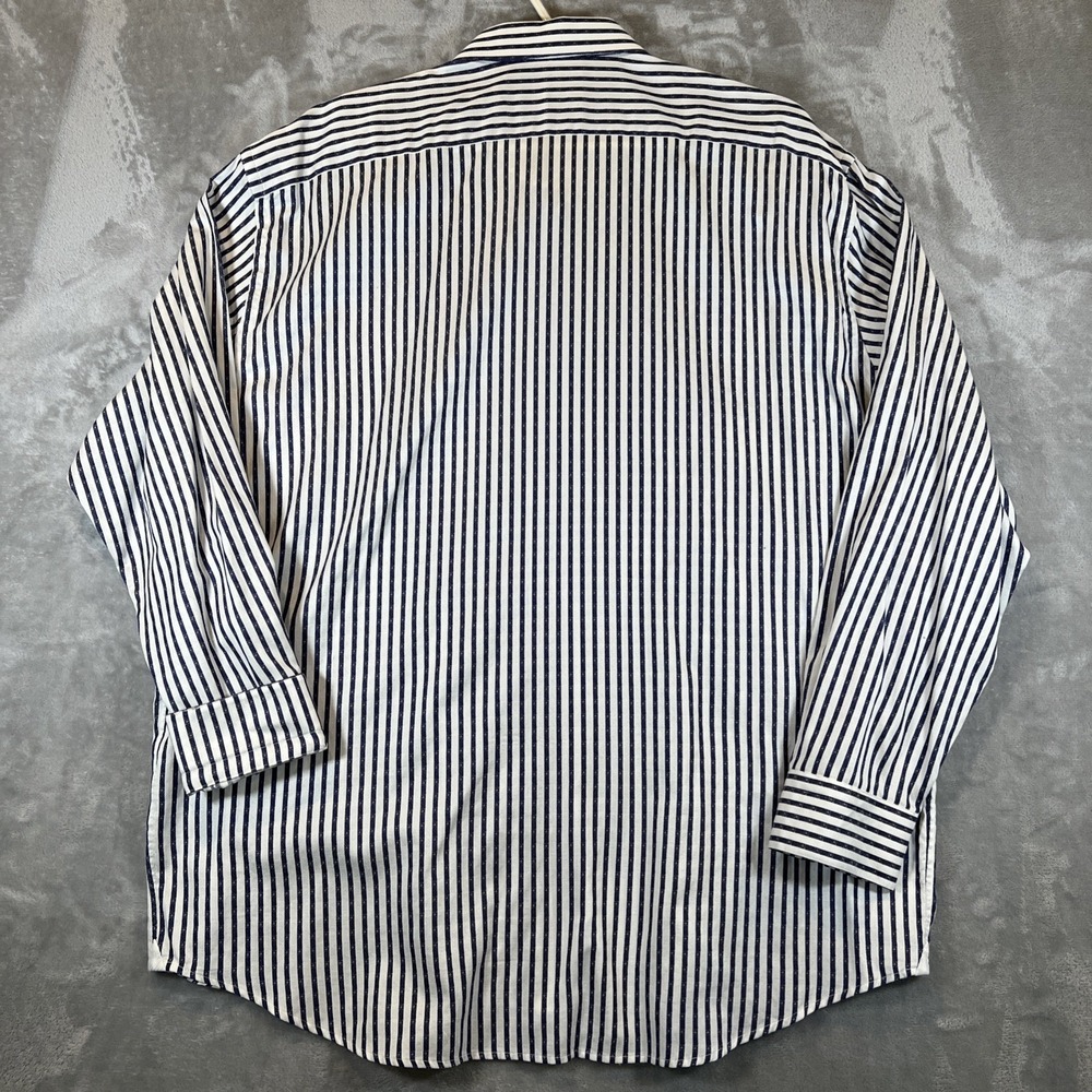 Robert Graham Button Down Shirt Mens 2XL Blue White Striped Jacquard Long Sleeve - Picture 10 of 12